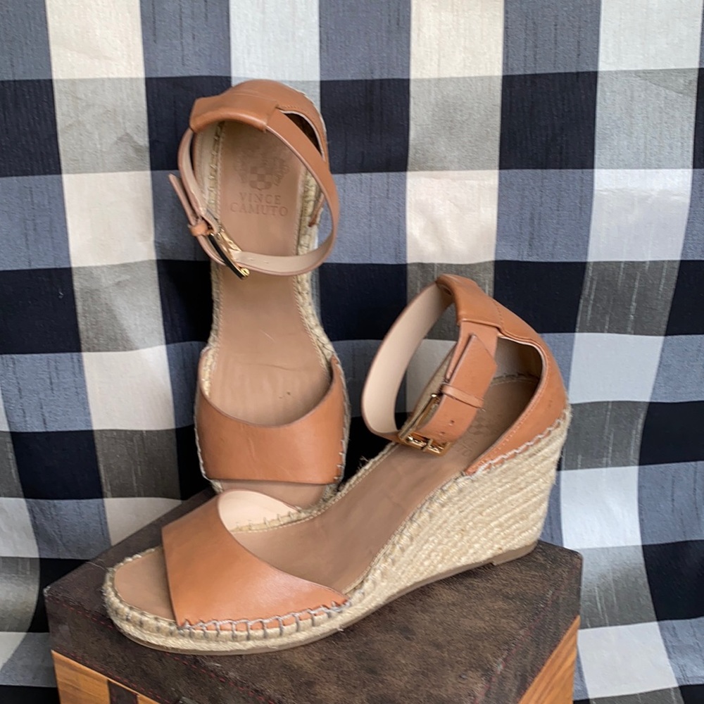 Tan wedge heel